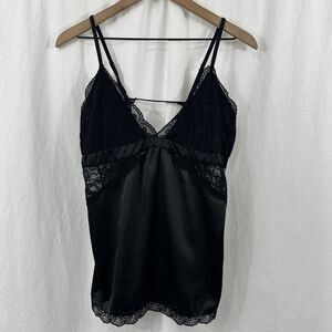 Zexxxy Black Lace Strappy Y2K Vintage Dark Romantic Cami Tank Womens Size XL